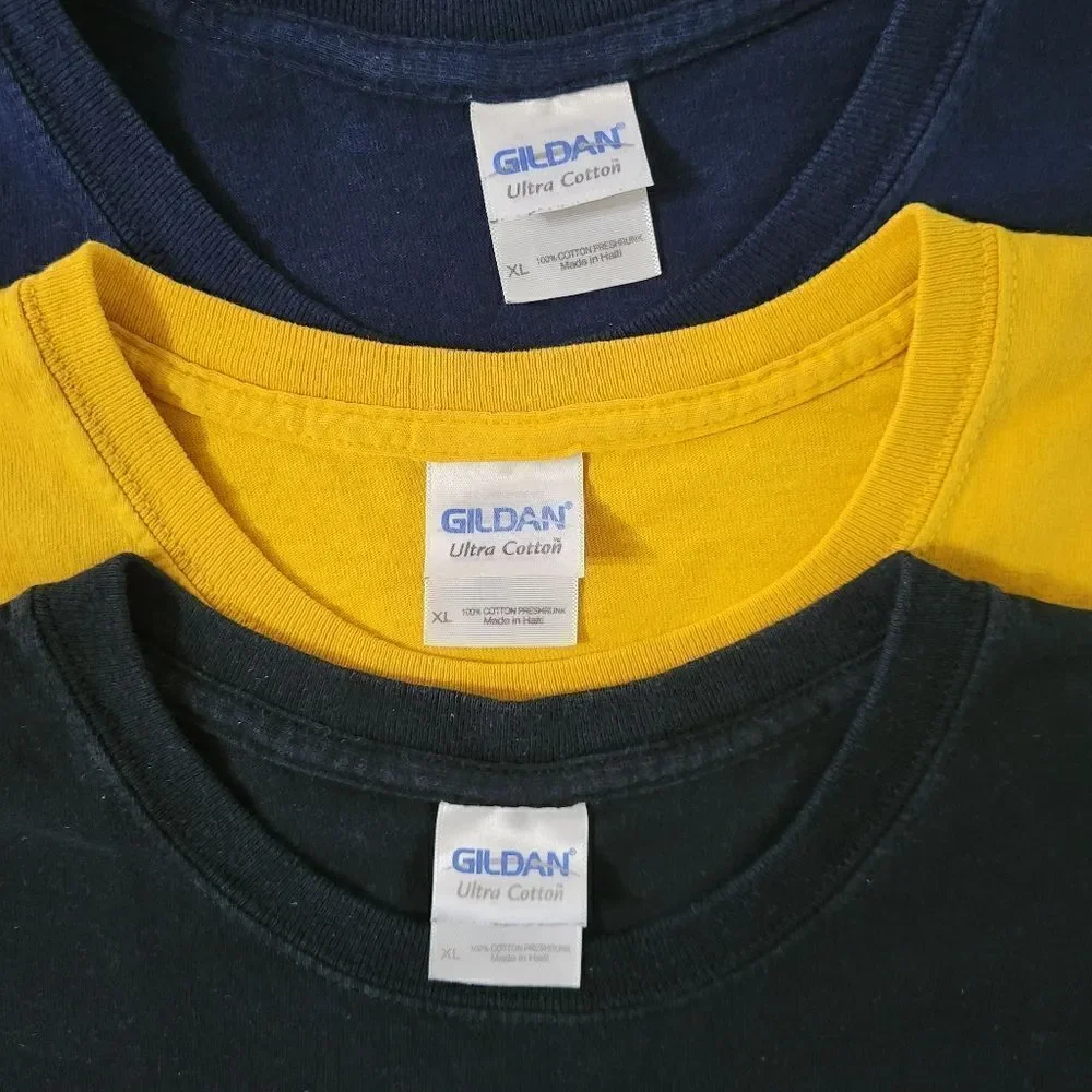 Gildan Men's Crewneck Short Sleeve T-Shirts Lot of 3
